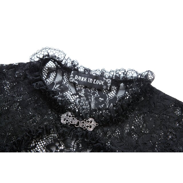 Delicate lace bolero Mavis with very wide flounce sleeves - size: M
