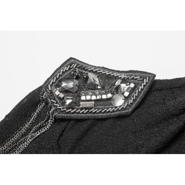 Asymmetric punk / cyber long sleeve shirt Sonic with turtleneck / mask - size: XS-S