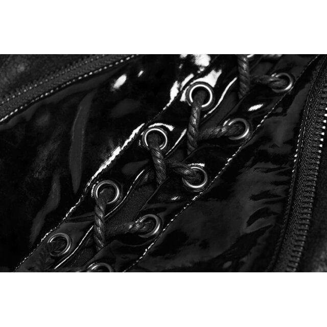 Bauchfreies Punk Rave Cyber-Lack-Trägertop Nebula - Größe: 4XL