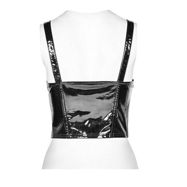 Bauchfreies Punk Rave Cyber-Lack-Trägertop Nebula - Größe: 4XL