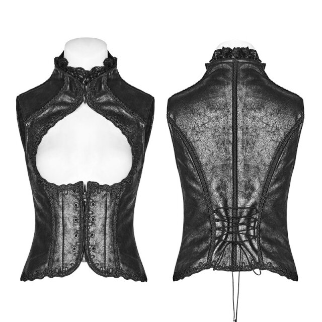 High closed PUNK RAVE velour vest Arya - size: L