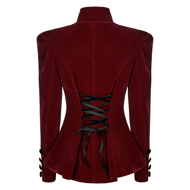 short PUNK RAVE velvet jacket Dolly with puff sleeves and lacing