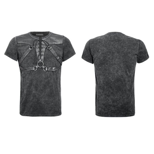 Gothic- / Larp-Kurzarm-Shirt Damian - Größe: XXL