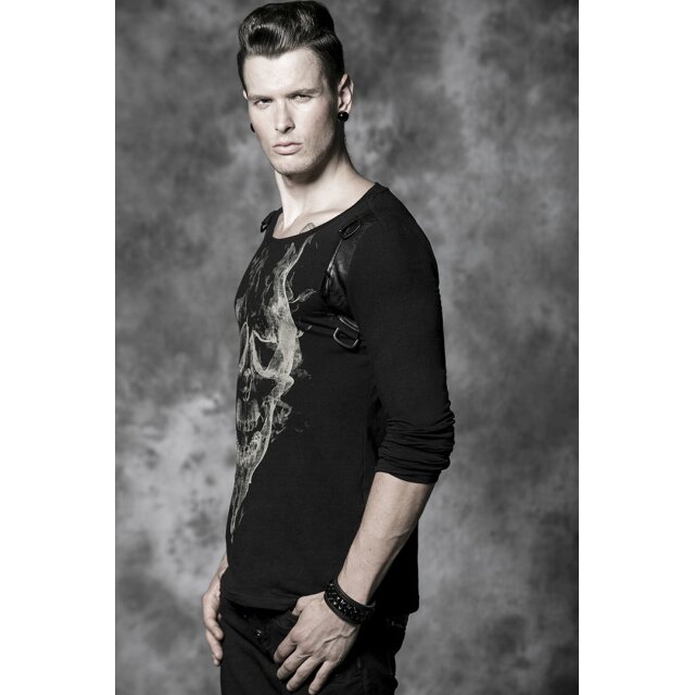 Herren-Langarm-Shirt Burning Skull - Größe: M