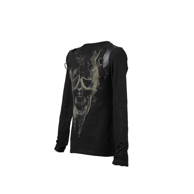Herren-Langarm-Shirt Burning Skull - Größe: 3XL