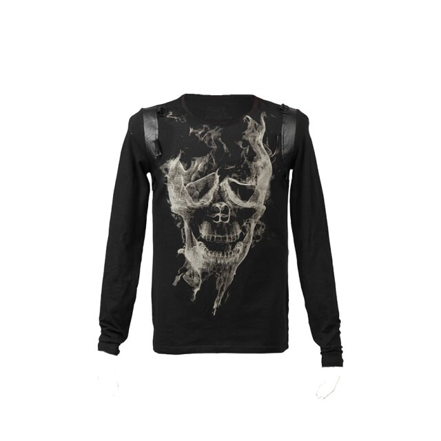 Herren-Langarm-Shirt Burning Skull - Größe: 3XL