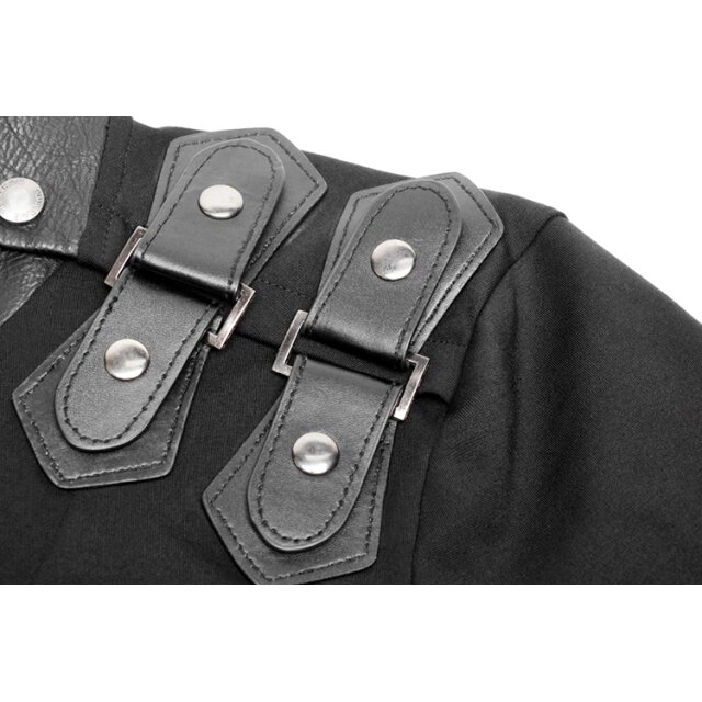 Uniform Longsleeve Nighthawk mit Kunstleder-Stehkragen - Größe: S