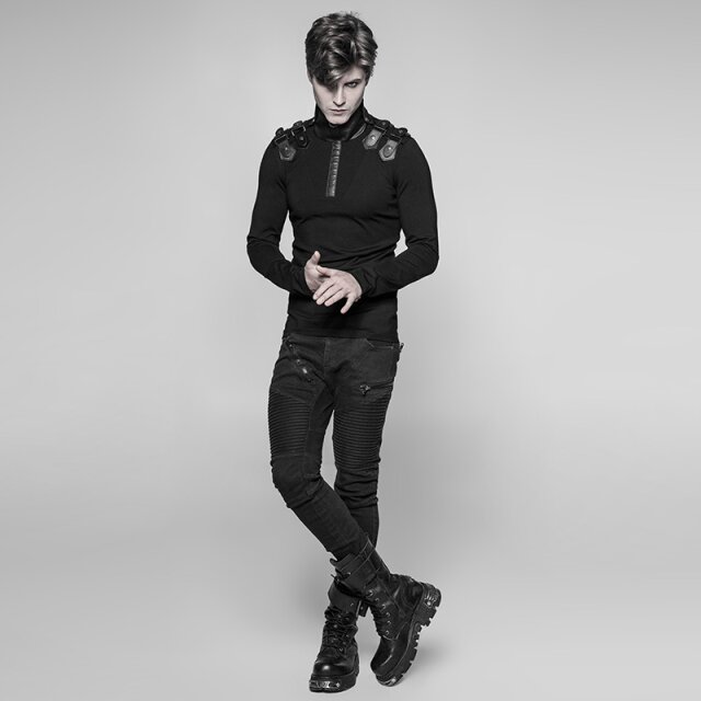 Uniform Longsleeve Nighthawk with imitation leather stand-up collar - size: 4XL