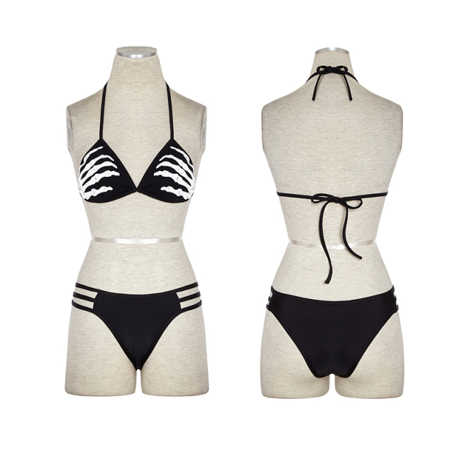 Triangle bikini with skeleton hands on the top - size: S