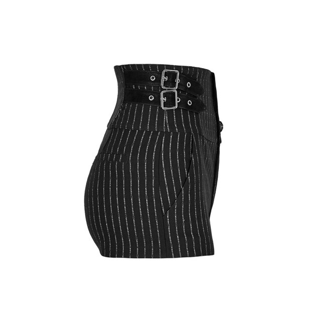 Retro-Highwaist-Short Vintage Girl mit Pinstripes - Größe: XL