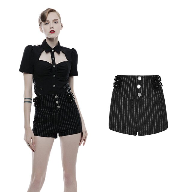 Retro-Highwaist-Short Vintage Girl mit Pinstripes -...