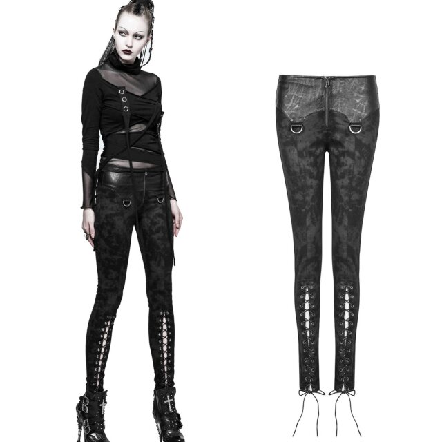 Punk-Stretchhose Arachna von PUNK RAVE mit breitem Bund...