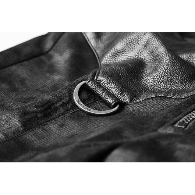 Punk-Stretchpants Arachna by PUNK RAVE with wide waistband in leather look - size: L
