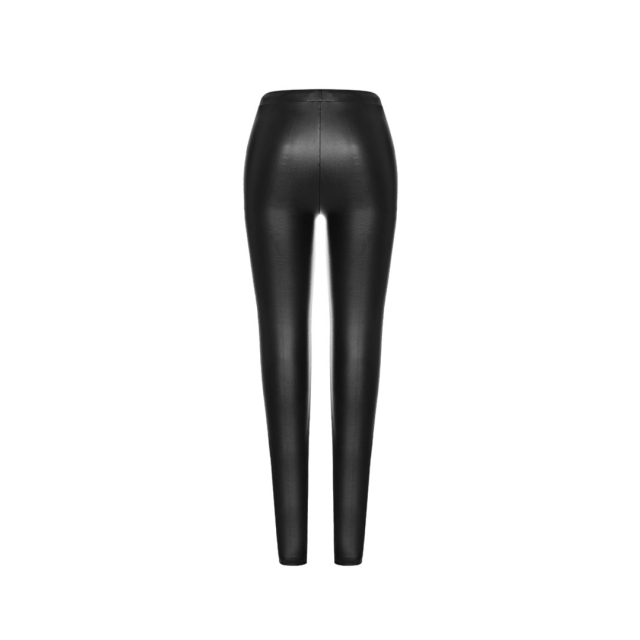 Wetlook stretch leggings Diabola with red lace insert
