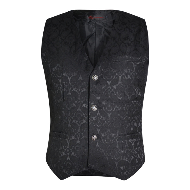 Black brocade mens vest. Victorian Gothic Steampunk & Medieval Fashion. Alternative Wedding Clothing.