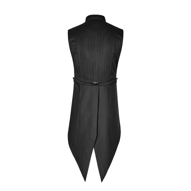 High closed, asymmetrically buttoned vest Kingston with tailcoat-laces