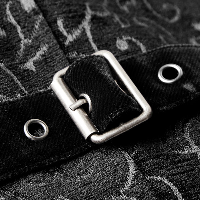 PUNK RAVE Gothic/ Jacquard brocade vest Magnus with lapel collar