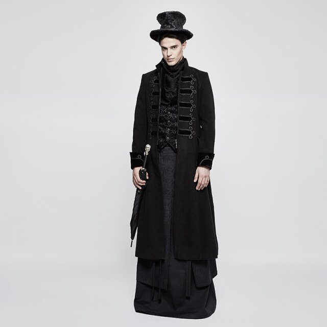 PUNK RAVE Gothic-/ Jacquard-Brokatweste Magnus mit Reverskragen - Größe: S