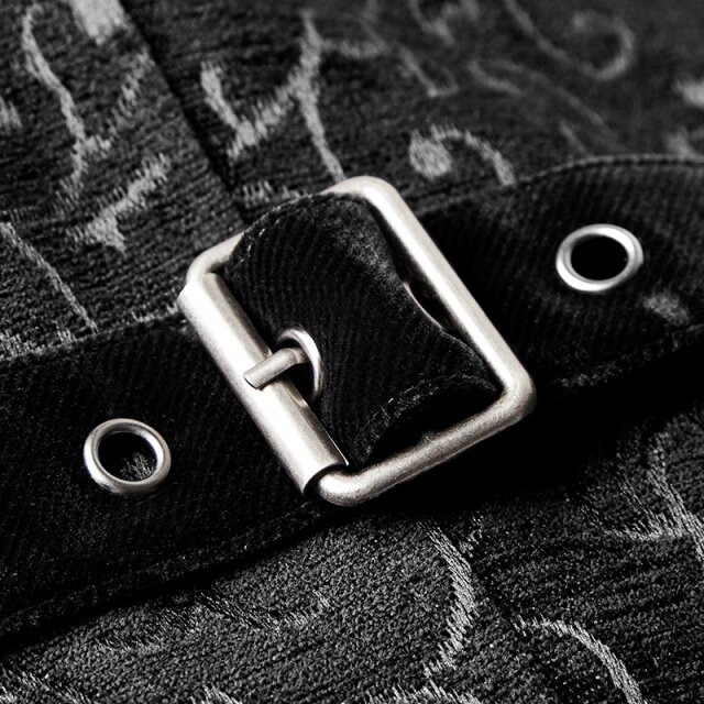 PUNK RAVE Gothic-/ Jacquard-Brokatweste Magnus mit Reverskragen - Größe: XL