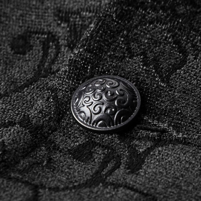 PUNK RAVE Gothic-/ Jacquard-Brokatweste Magnus mit Reverskragen - Größe: XL