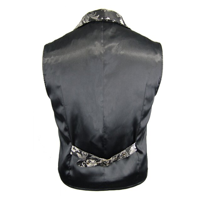 Short black-golden brocade vest Ivory - size: 4XL