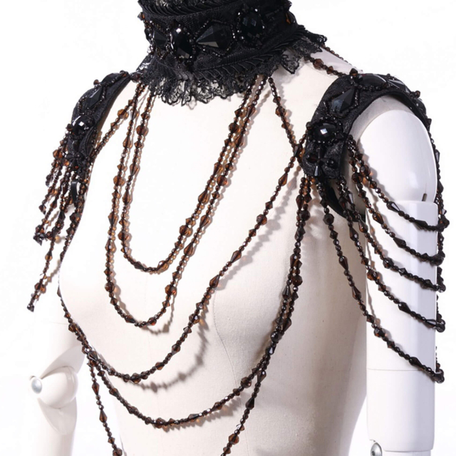 Gothic- Burlesque necklace with pearl necklace, Choker