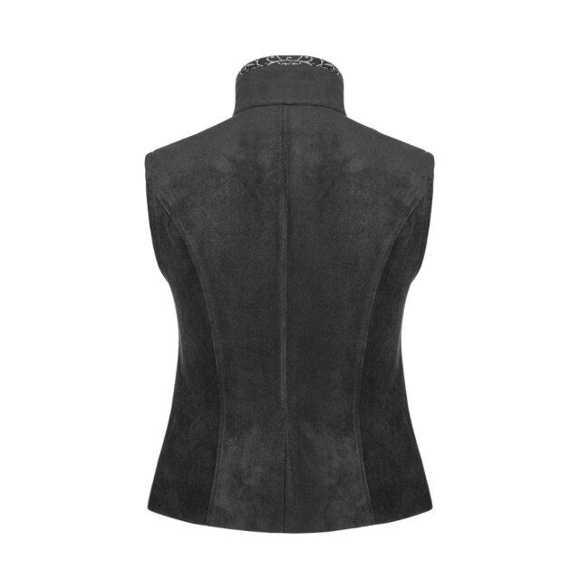 Short Punk Rave Velvet Vest Van Helsing with bat lapel and stand-up collar - size: XL