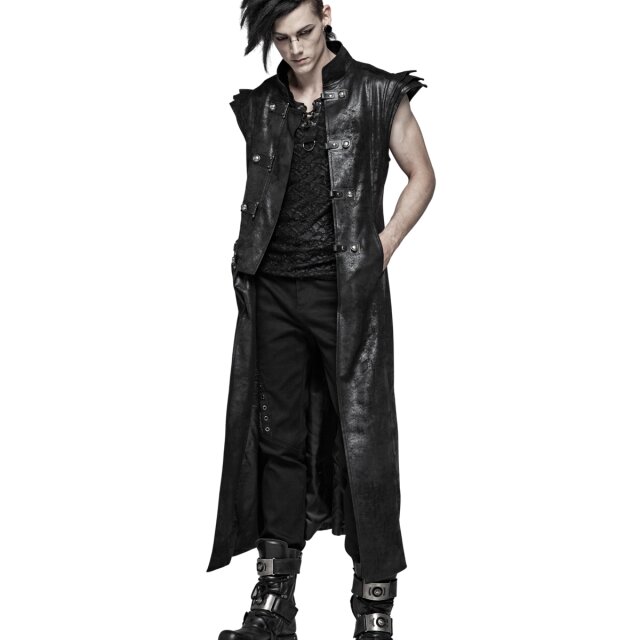 Calf-length goth / LARP velour waistcoat Erebos is Calling