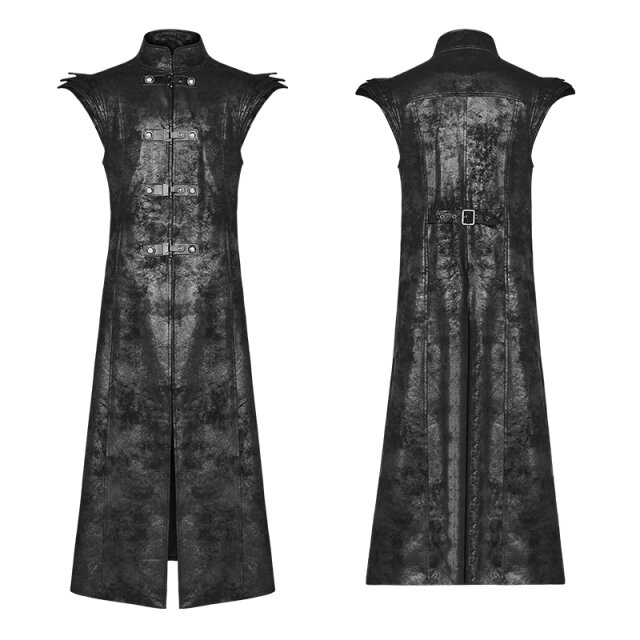 Wadenlange Goth- / LARP-Veloursweste Erebos is Calling