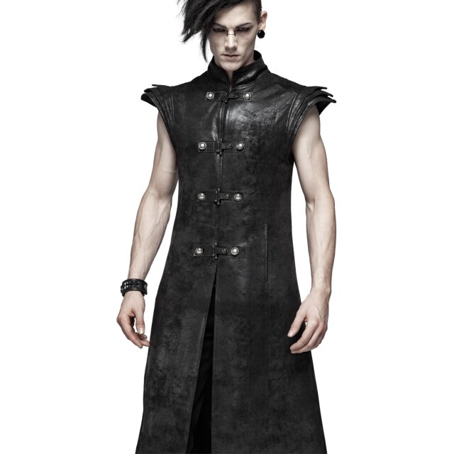 Wadenlange Goth- / LARP-Veloursweste Erebos is Calling