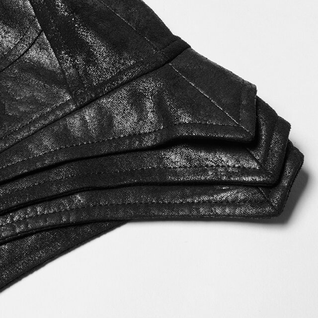 Wadenlange Goth- / LARP-Veloursweste Erebos is Calling