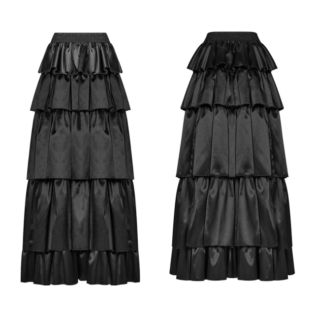 Floor-length PUNK RAVE Gothic / Steampunk flounce skirt...