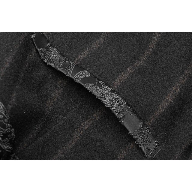 PUNK RAVE Steampunk Pants Rufus with brocade cummerbund and brown stripes