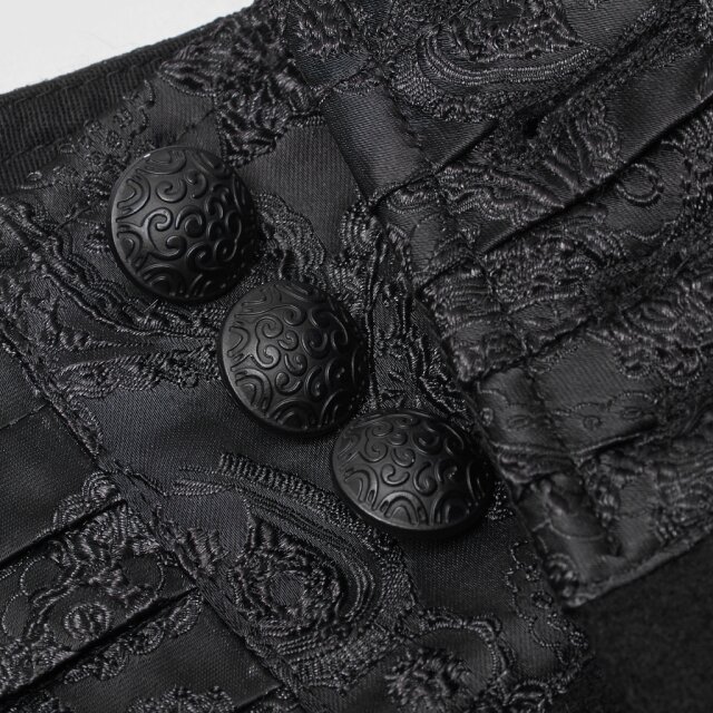 PUNK RAVE Steampunk Pants Rufus with brocade cummerbund and brown stripes