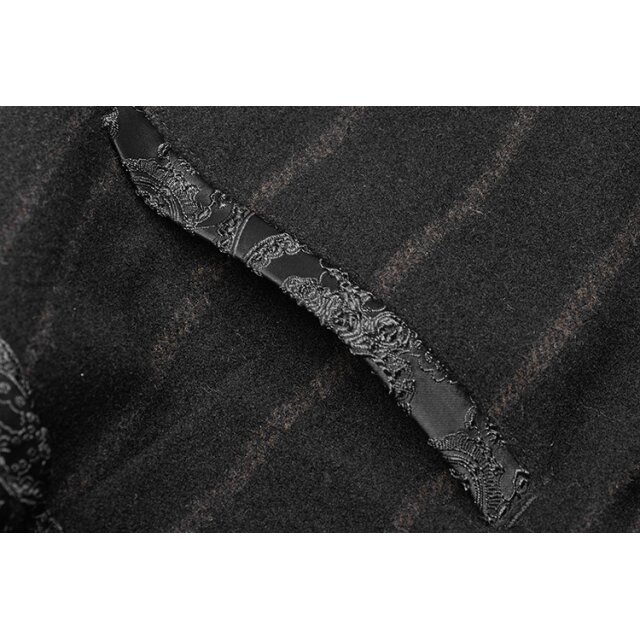 PUNK RAVE Steampunk Pants Rufus with brocade cummerbund and brown stripes