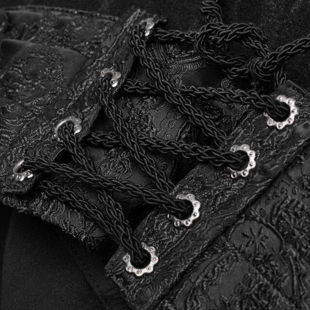 PUNK RAVE Steampunk Pants Rufus with brocade cummerbund and brown stripes