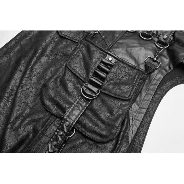 PUNK RAVE LARP-/Mittelalter Schurz Svärd in Veggie-Leder im Used-Look mit Tasche - Größe XXL