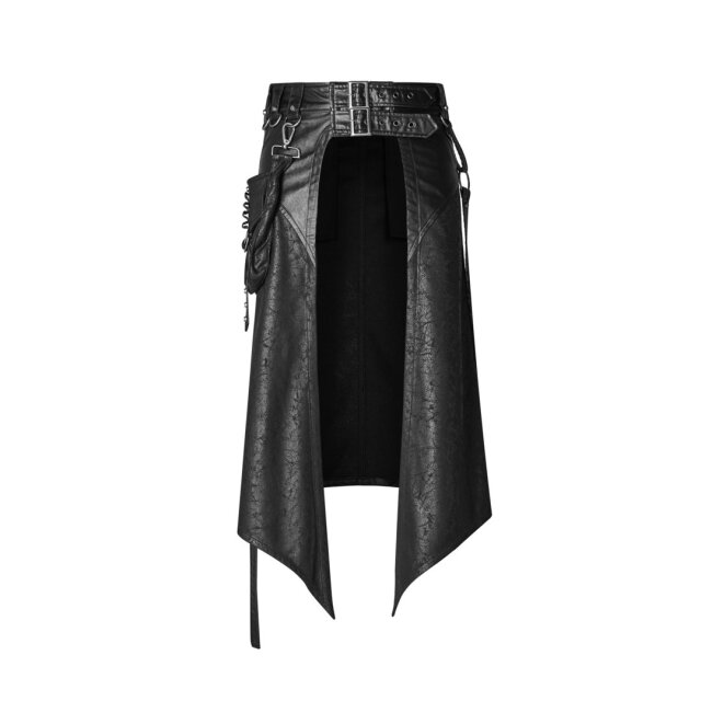 PUNK RAVE LARP-/Mittelalter Schurz Svärd in Veggie-Leder im Used-Look mit Tasche - Größe XXL