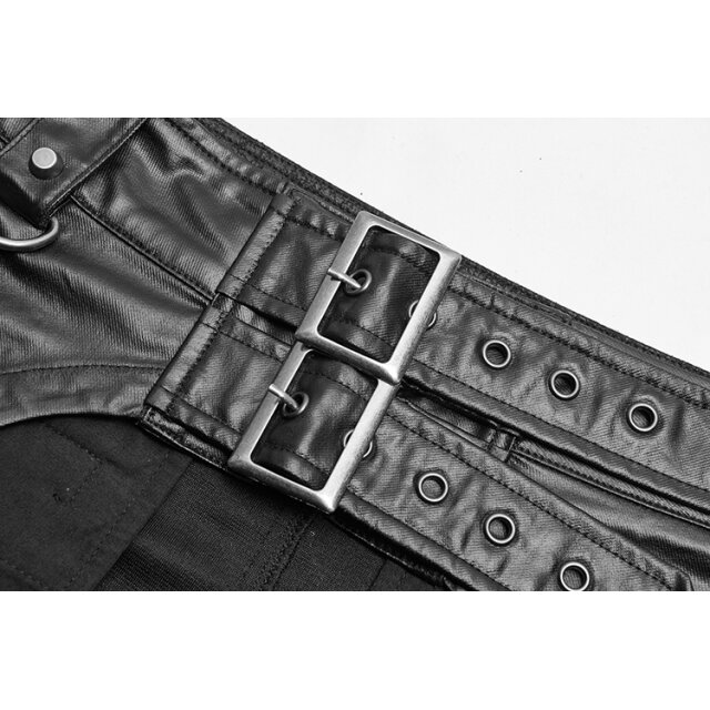PUNK RAVE LARP-/Mittelalter Schurz Svärd in Veggie-Leder im Used-Look mit Tasche - Größe XXL