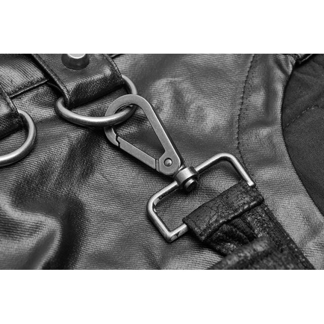 PUNK RAVE LARP-/Mittelalter Schurz Svärd in Veggie-Leder im Used-Look mit Tasche - Größe XXL