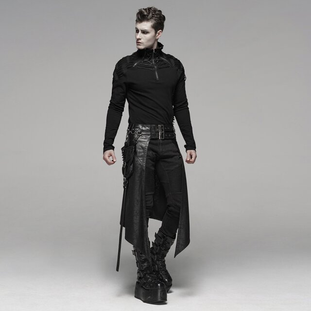 PUNK RAVE LARP-/Mittelalter Schurz Svärd in Veggie-Leder im Used-Look mit Tasche - Größe XXL