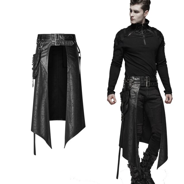 Punk Rave Men Pants LARP Medieval veggie leather apron...