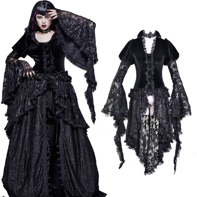 Eva Lady Gothic ladies tops Victorian velvet jacket with...