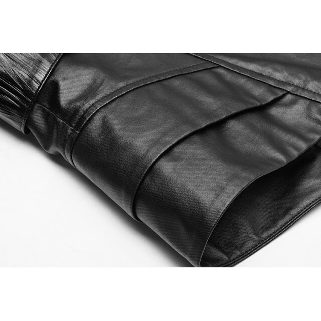 Glänzende PUNK RAVE Weste Cyborg mit Stehkragen aus robustem gewachstem Material - Größe 3XL