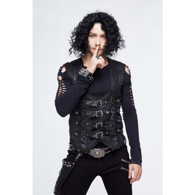 LARP-Gothic vest with rivets & buckles | BOUDOIR NOIR