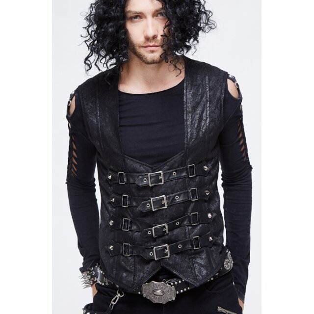 LARP-/ Gothic-Vest Bloodline made of brocade and velour with rivets and buckles