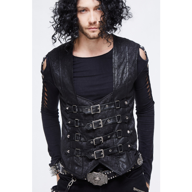 LARP-/ Gothic-Vest Bloodline made of brocade and velour with rivets and buckles
