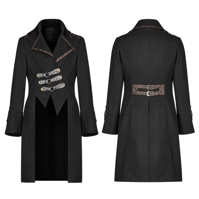 PUNK RAVE Steampunk frock coat Asylum with strap and big...