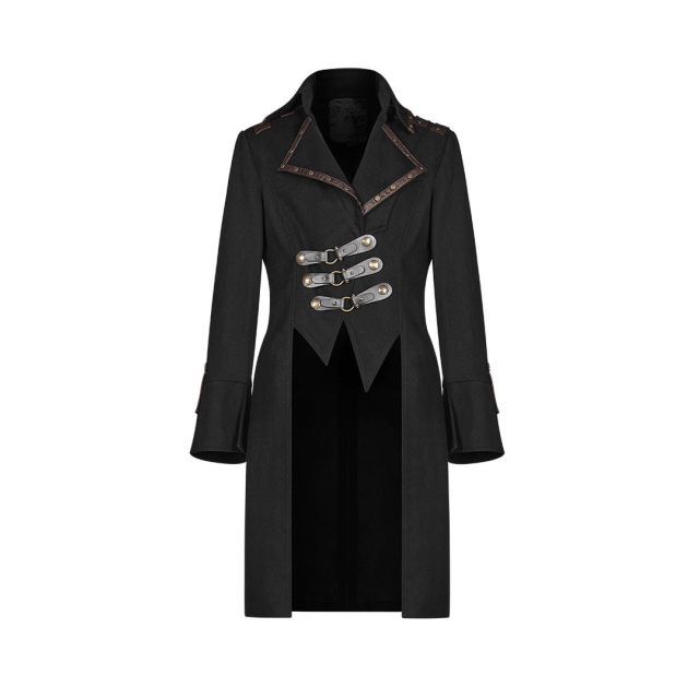 PUNK RAVE Steampunk frock coat Asylum with strap and big lapel