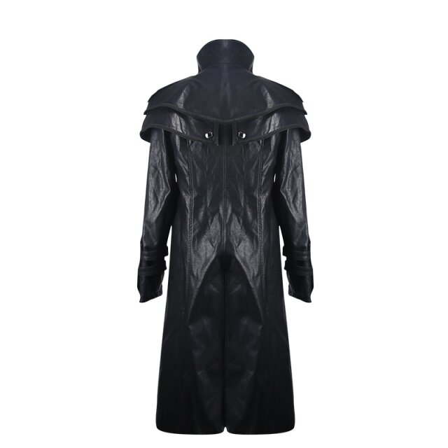 Punk-/LARP-artificial leather coat Sakrileg with shoulder cape L